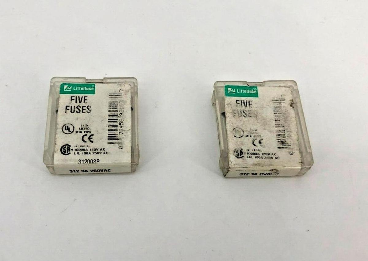 Lot of 10 New Littelfuse 312003P Fuses, 3A, 250VAC