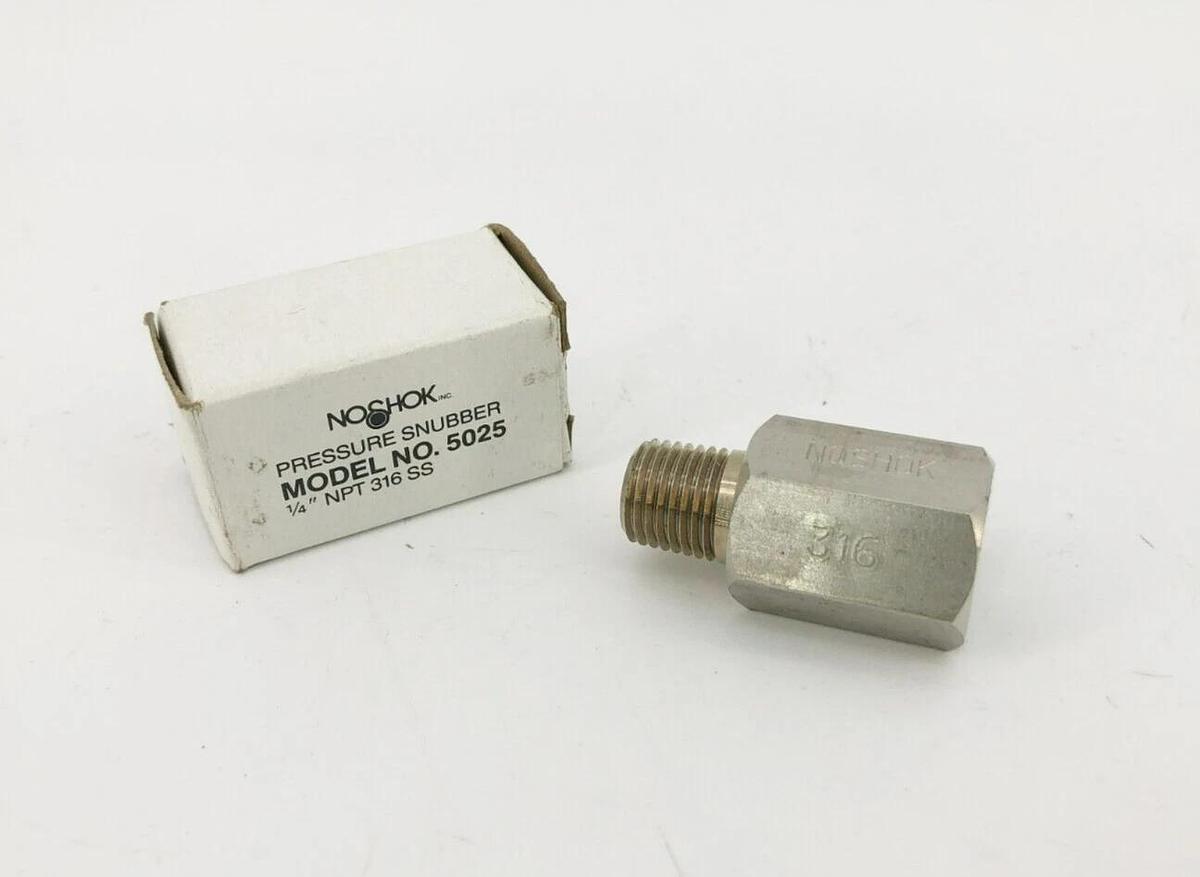 New Noshok 5025 Pressure Snubber 1/4" NPT 316 SS - missing small metal pieces