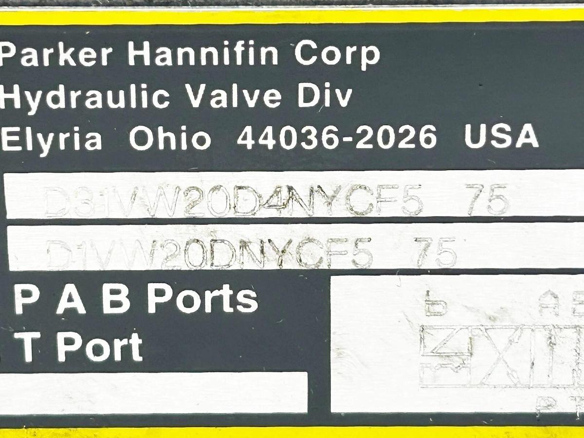 New Parker D31VW20D4NYCF5 75 Hydraulic Valve 5000PSI 50A 120V - No Box