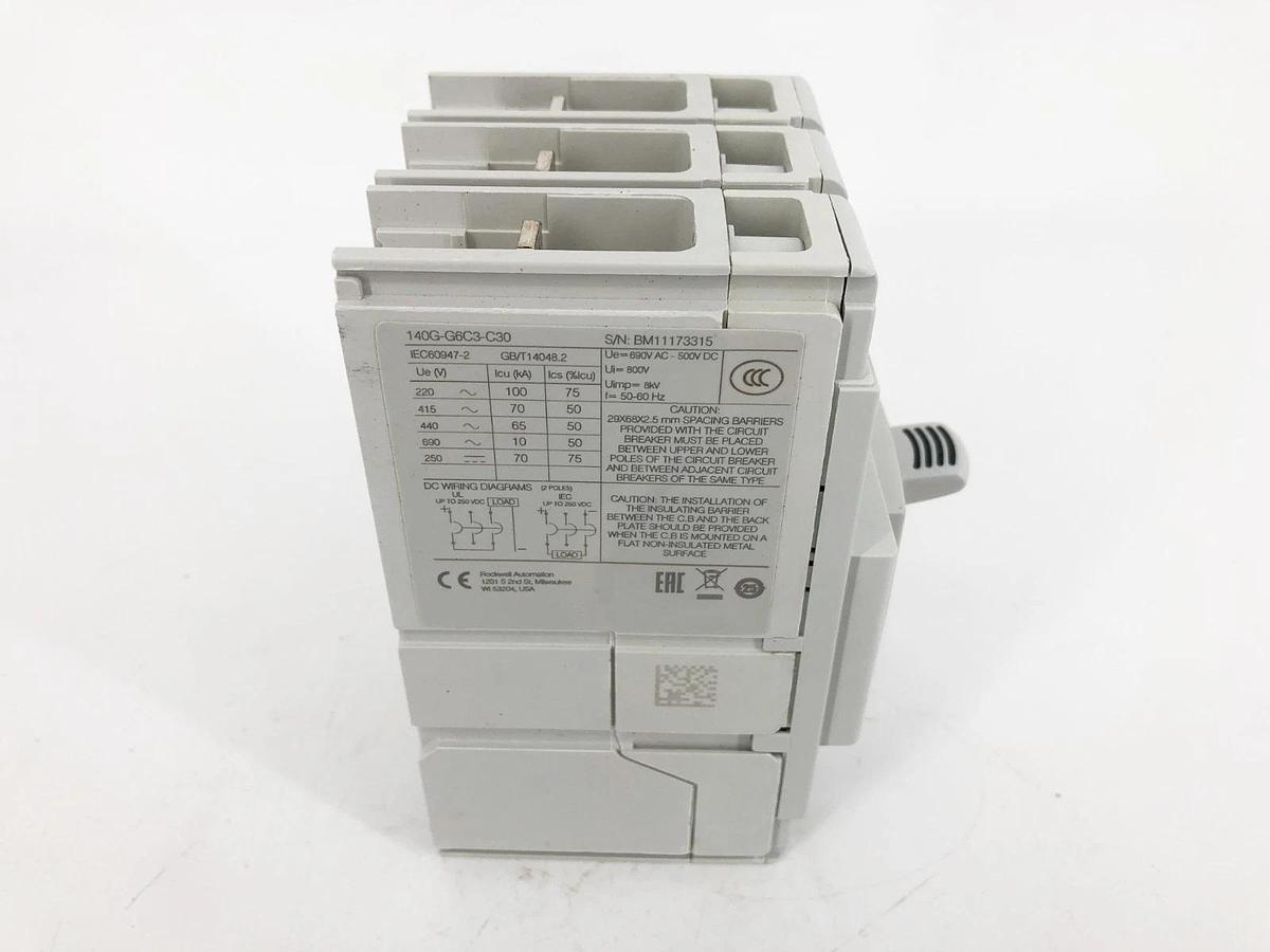 New Allen Bradley 140G-G6C3-C30 Ser. A Circuit Breaker 30A 480V-600Y/347V