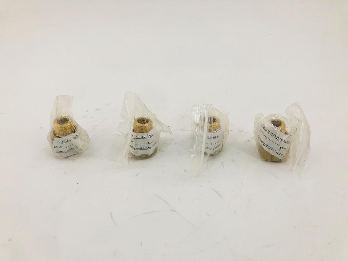 Lot of 4 New 1/2-Fx1/2BSPP-V Fitting Adapters