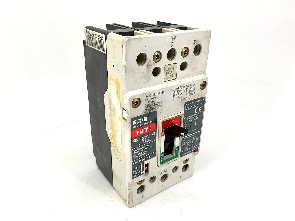 Used Eaton HMCPE100R3C Motor Circuit Protector / Breaker 3P 100A 480VAC 50/60HZ