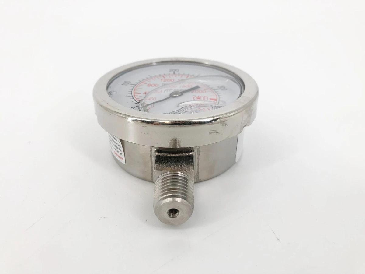 New Winters PFP880 Pressure Gauge SS 2.5" 0-400psi Lower Mount