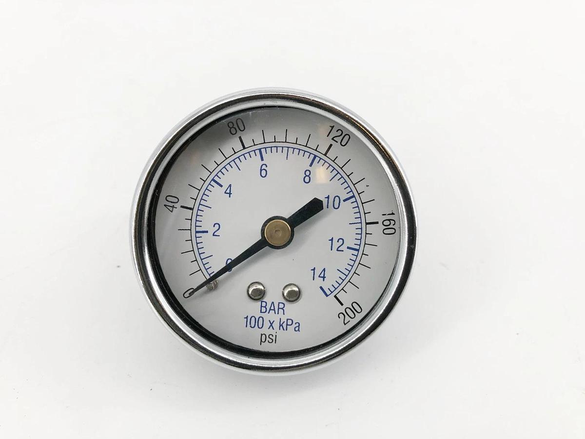 Lot of 2 New PSB20-200TS Dry Pressure Gauges 2" 0-200psi Back Mount w/ Teflon