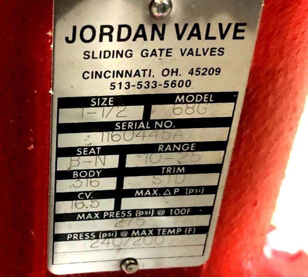 New Jordan Valve 68G Globe-Style Regulator 1-1/2" Seat B-N 316 Body 275psi Max