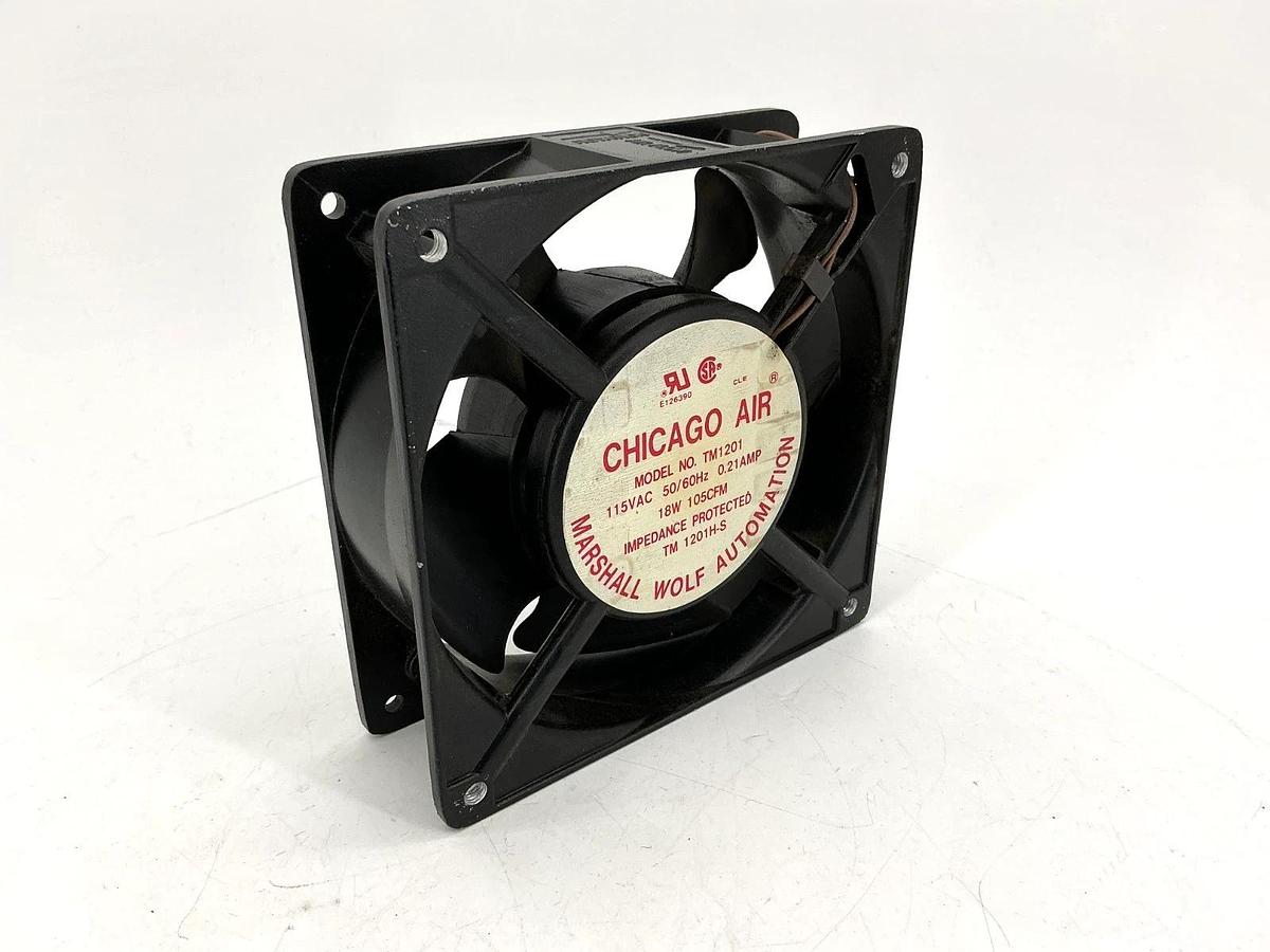 Used Chicago Air TM1201 Cooling Fan 18W 105CFM 0.21A 115VAC 50/60HZ TM-1201H-S