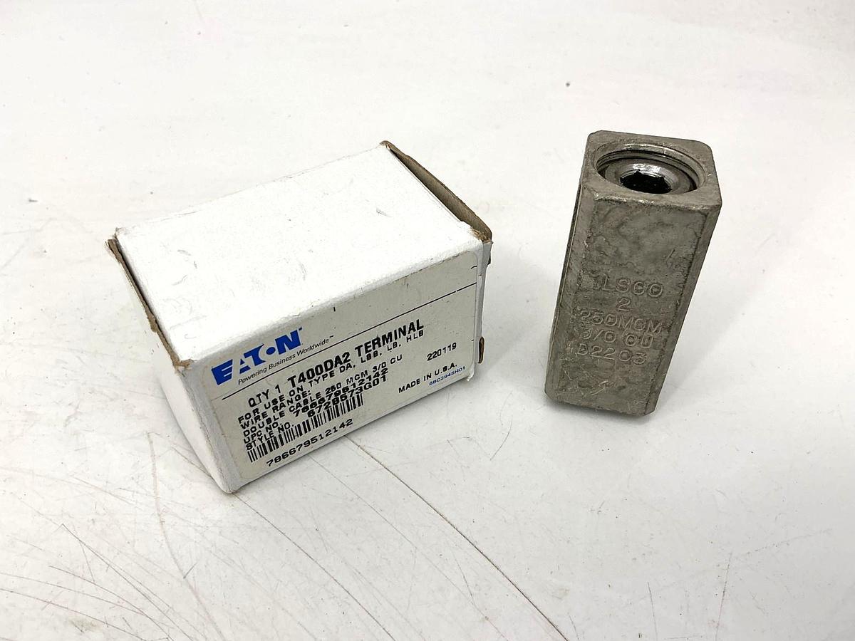 New Eaton T400DA2 Terminal Lug Wire Range: Double Cable 250MCM 3/0 CU 400A