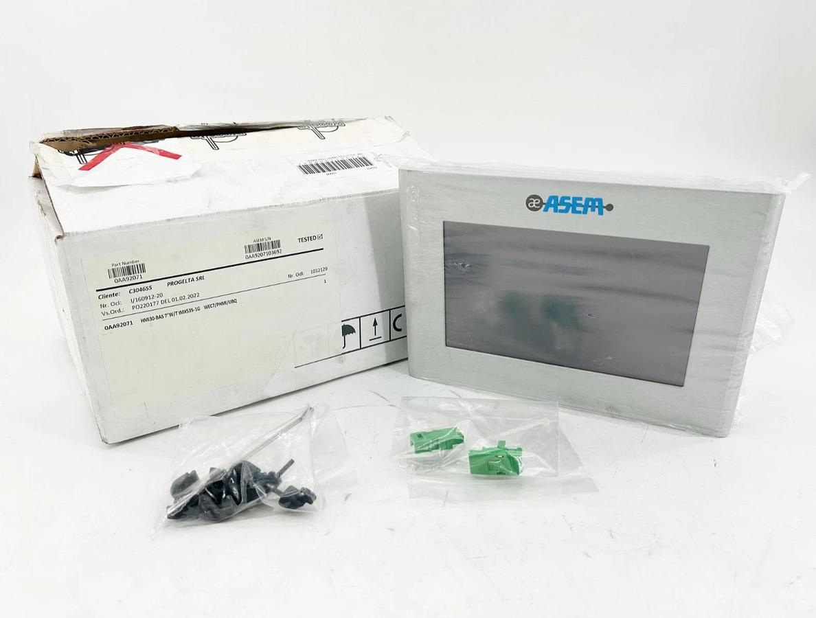 New ASEM Model HMI30-BAS 0AA92071 Operator Interface Display 7" 24V 1A