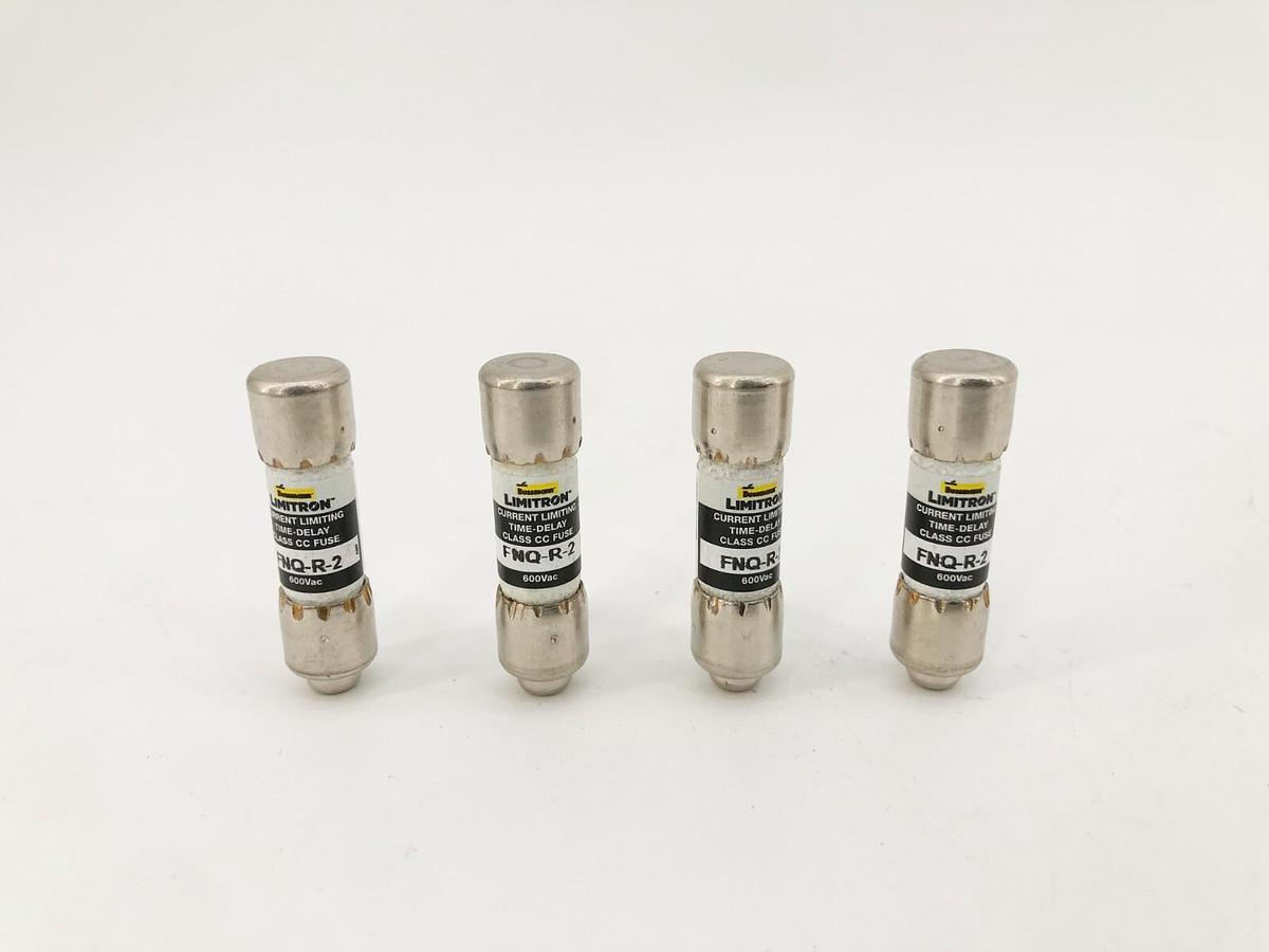 Lot of 4 New Bussmann FNQ-R-2 Time Delay Fuses 2A 600V Class CC - No Box