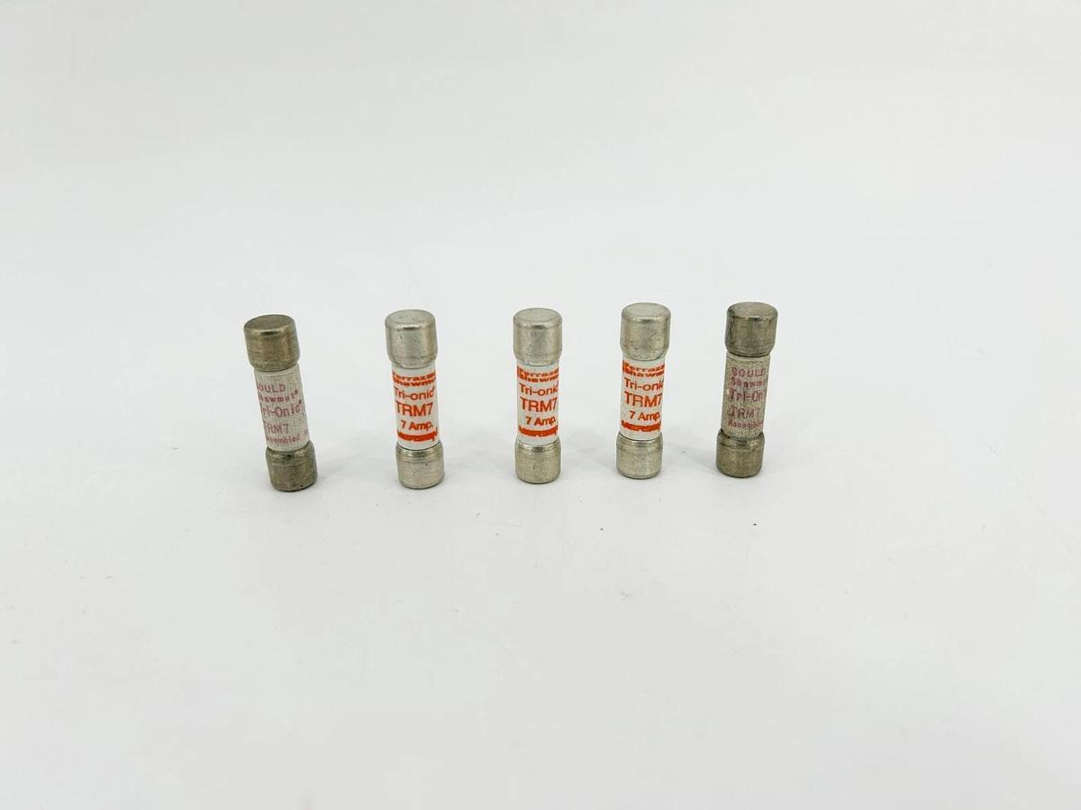 Lot of 5 New Gould Shawmut TRM7 Time Delay Fuse 250VAC 7A