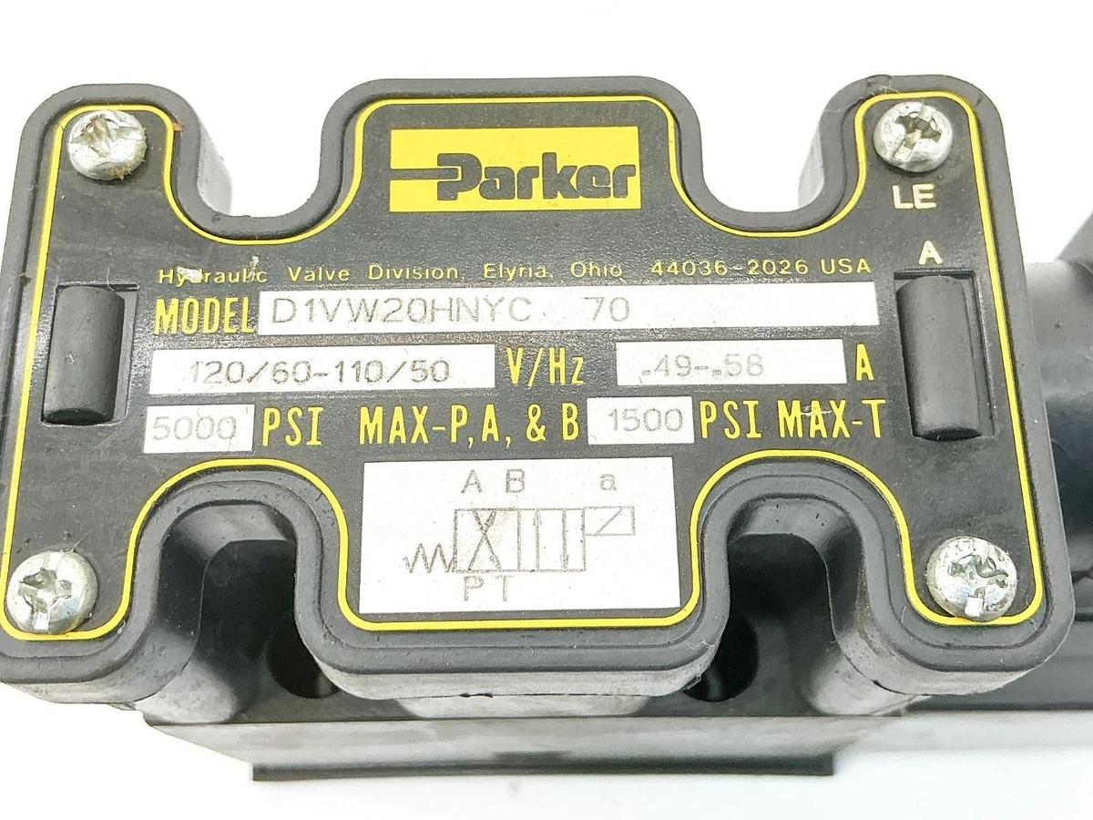 New Parker D1VW20HNYC-70 Hydraulic Solenoid Valve 110/120V 5000PSI .58A - No Box