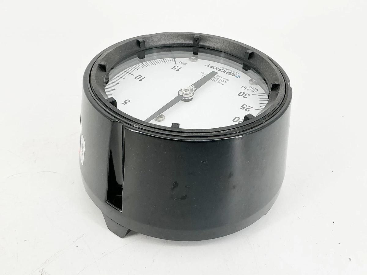 New Ashcroft 45-1279-SS-04L-30IMV&15 Pressure Gauge 4" Face 1/2"NPT 30IMV-15