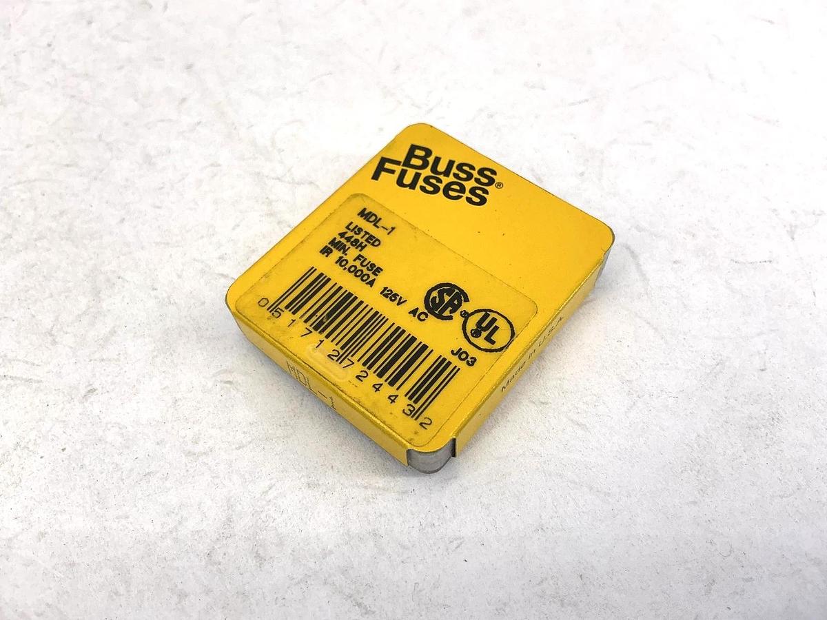 Lot of 20 New Bussmann MDL-1 Glass Fuse 1A 250V