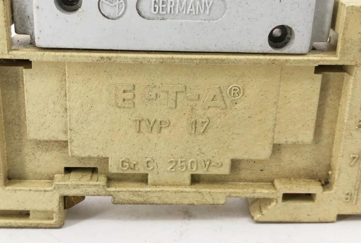 Used Allen-Bradley 1492-GHA150 Ser. A Circuit Breaker with ETA Base 15A 125VAC 65VDC