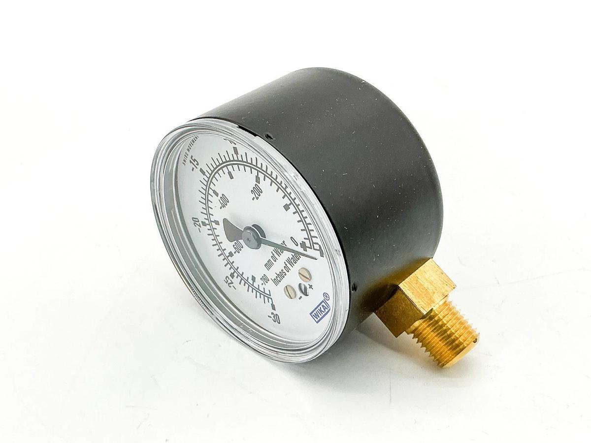 New Wika 9852344 Pressure Gauge -30-0" H20 1/4"NPT 2.5" Face 611.10 2,5"