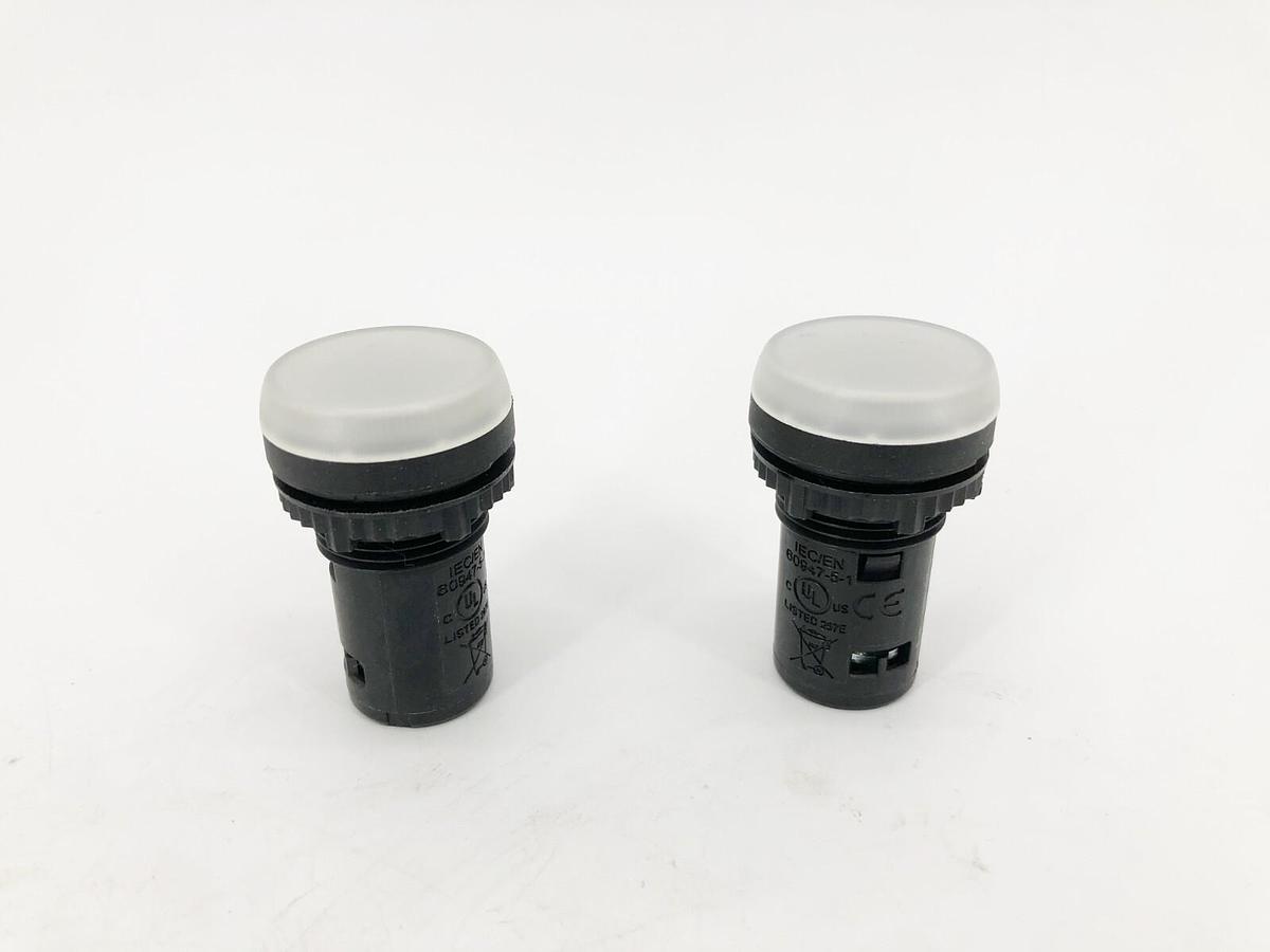 Lot of 2 New Baco Controls L20SC50L Panel Pilot Lights 22mm 24V White