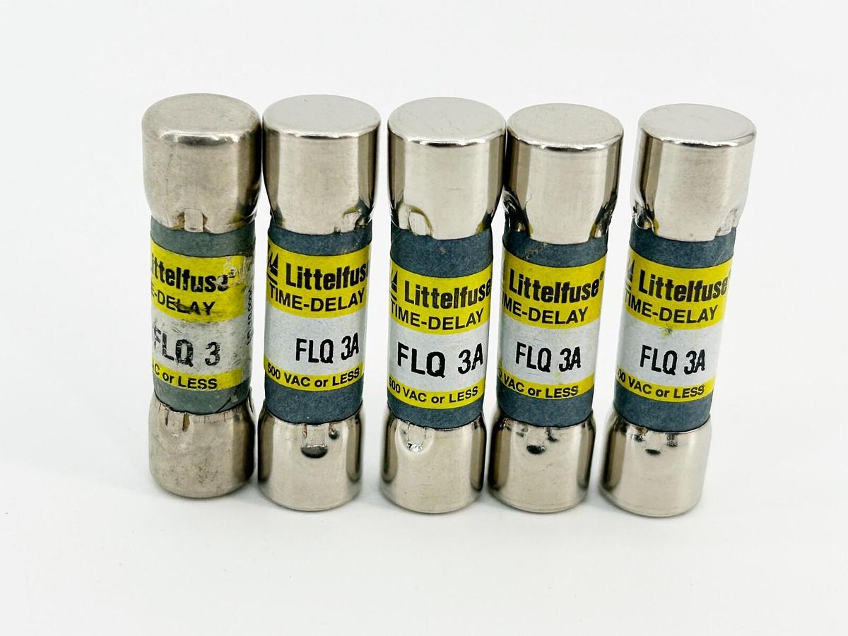 New Lot of 5 Littelfuse FLQ-3A Time Delay Fuse 3Amp 500V - No Box