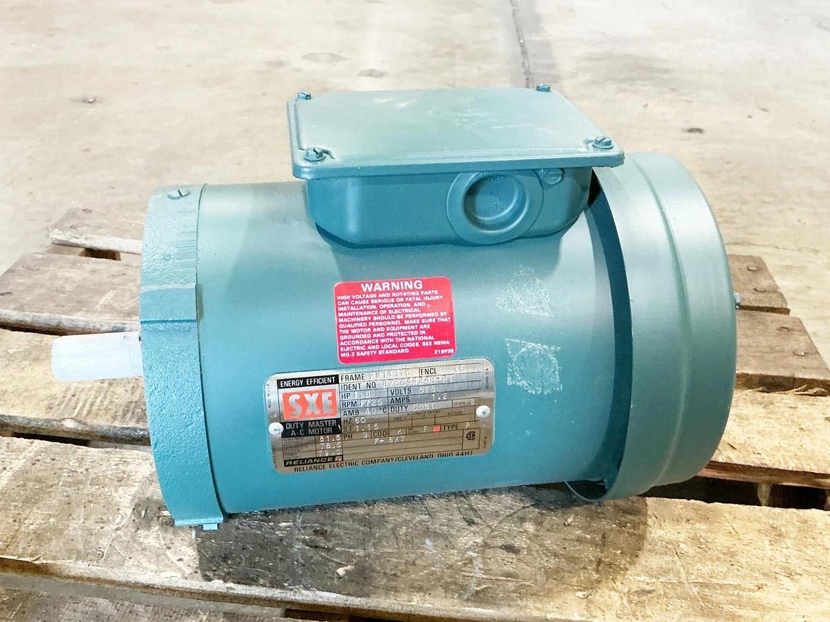 New Reliance B78C4424M-PT Electric Motor 1HP 575V 1.2A 1725RPM 60Hz 3PH FK143TC