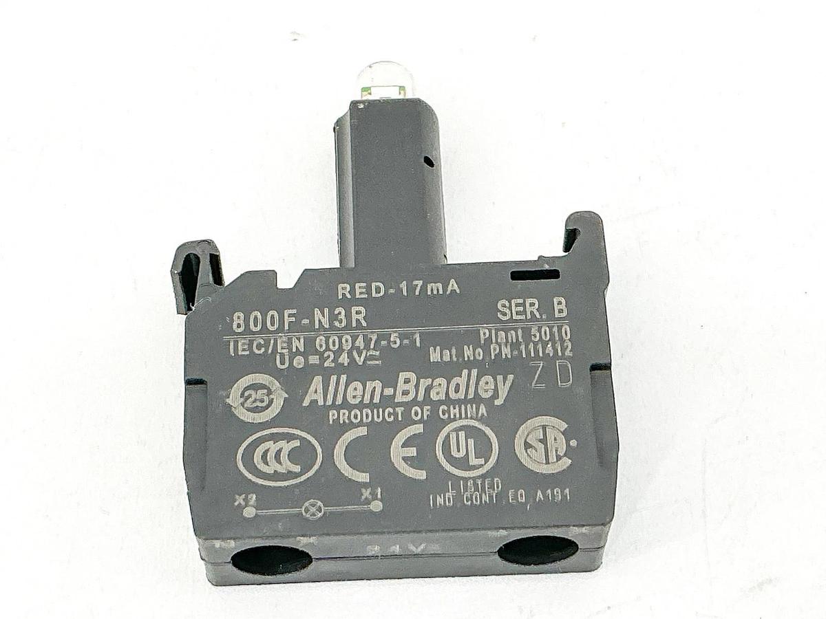 New Lot of 3 Allen Bradley 800F-N3R Light Module 24V Ser.B - No Box
