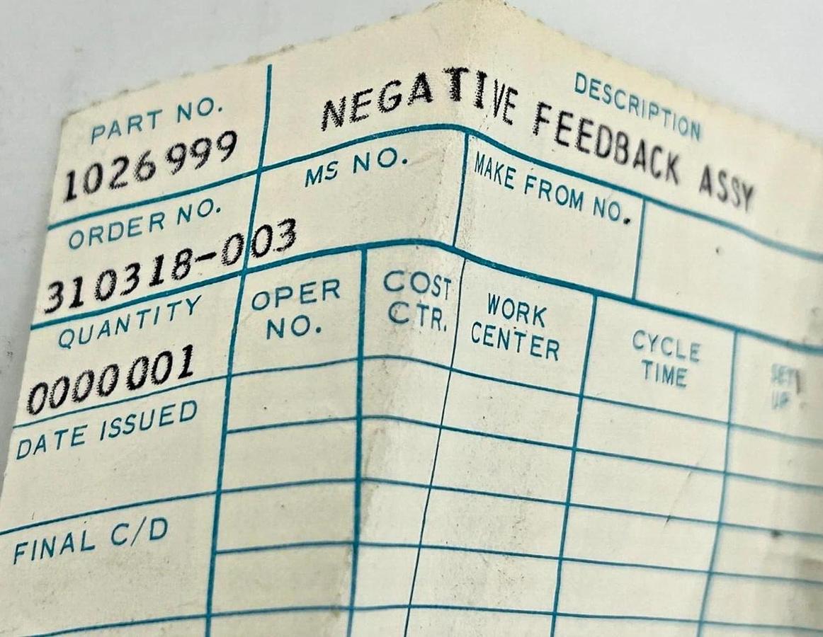 New 1026999 Negative Feedback Assembly