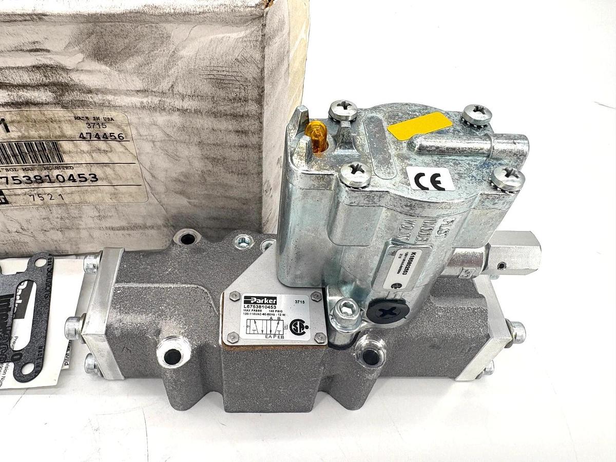 New Parker L6753810453 Single Solenoid Valve 3/8" 2-Position