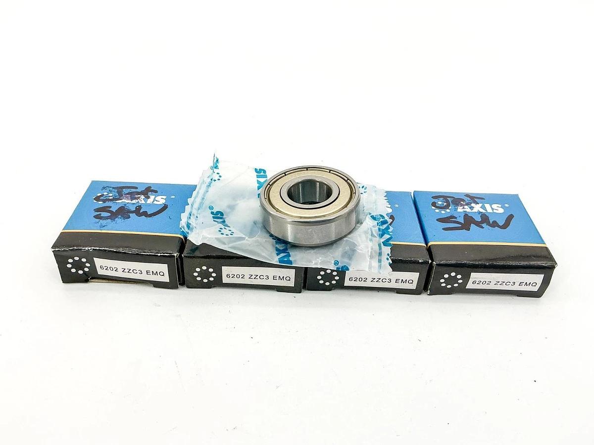 New Lot of 4 Axis 6202 ZZC3 EMQ Bearing