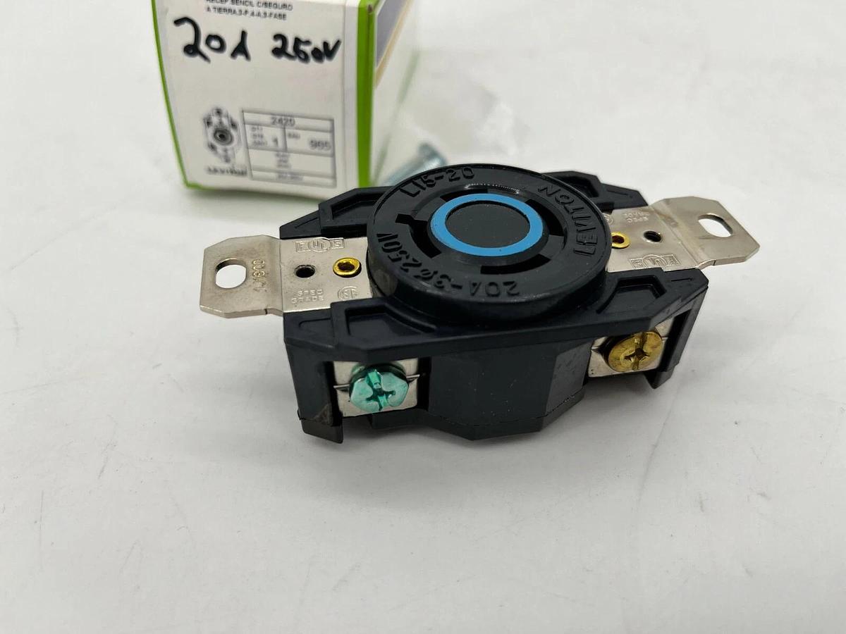 Used New Leviton 2420 Flush Mounting Locking Receptacle 20A 250V