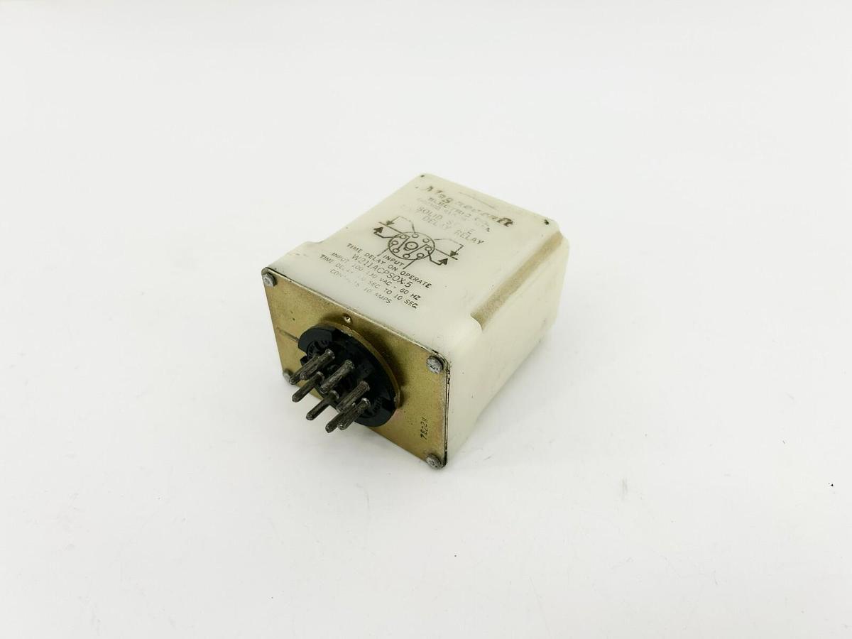 Used Magnecraft W211ACPSOX-5 Time Delay Relay, 120VAC 10A 0.1-10S