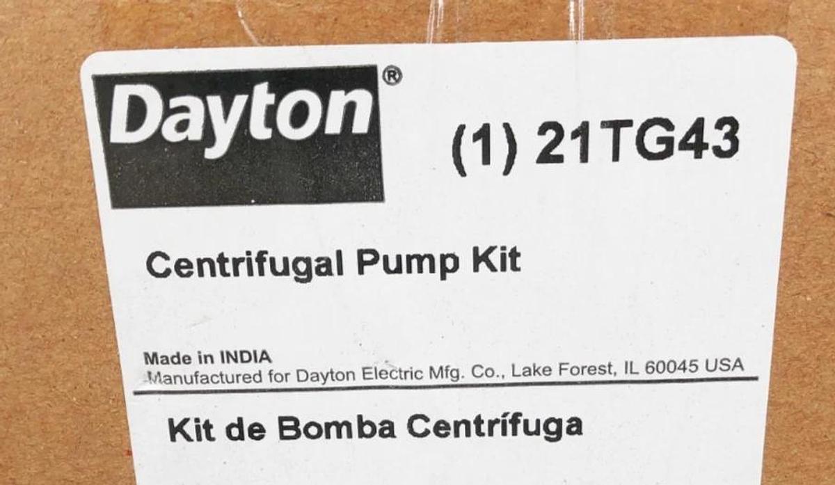 New Dayton 21TG43 Centrifugal Pump Kit For 2ZWP7A 2ZWP8A