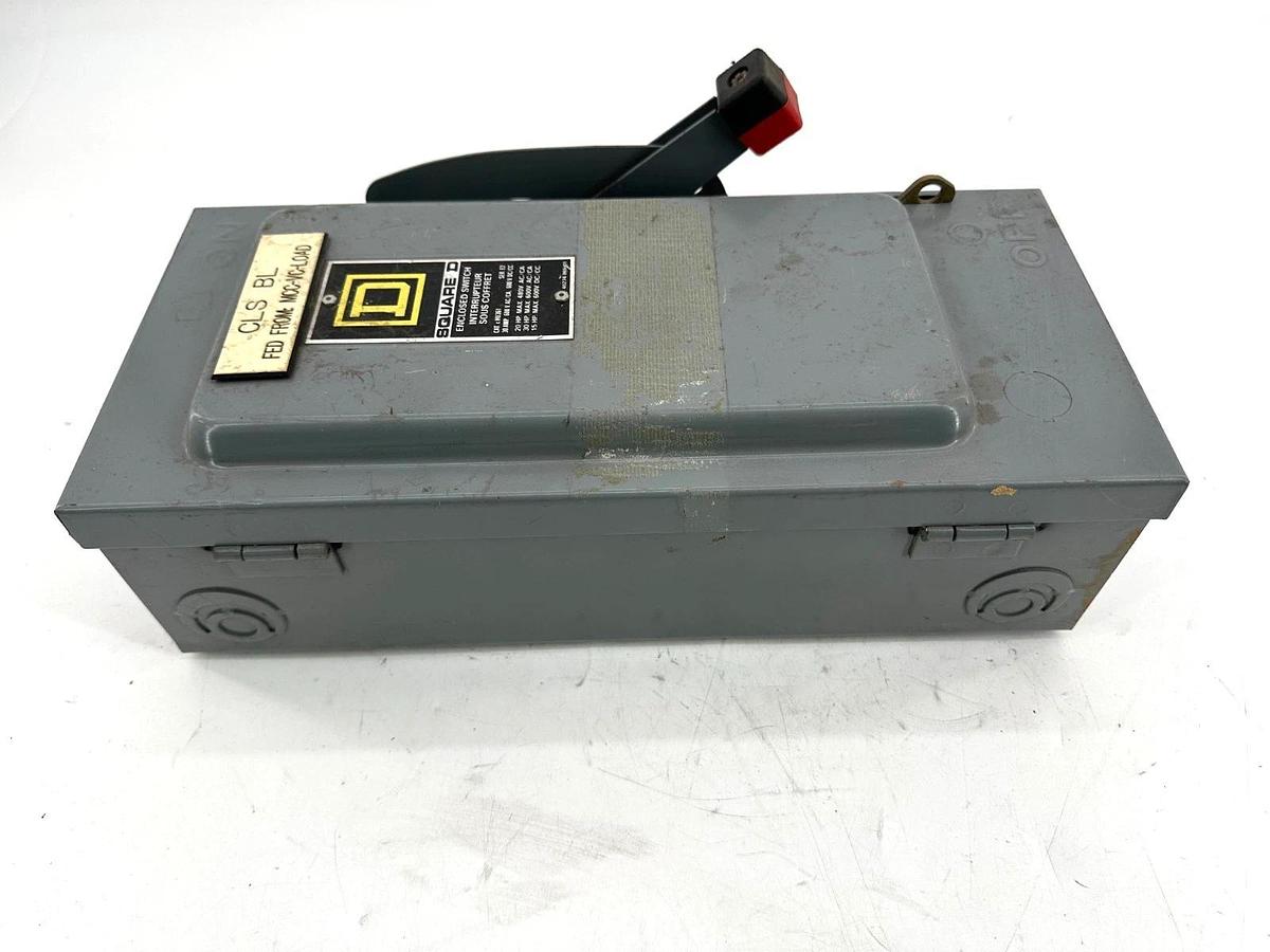 Used Square D H20F5791 Fusable Safety Disconnect 30A 600V 3P