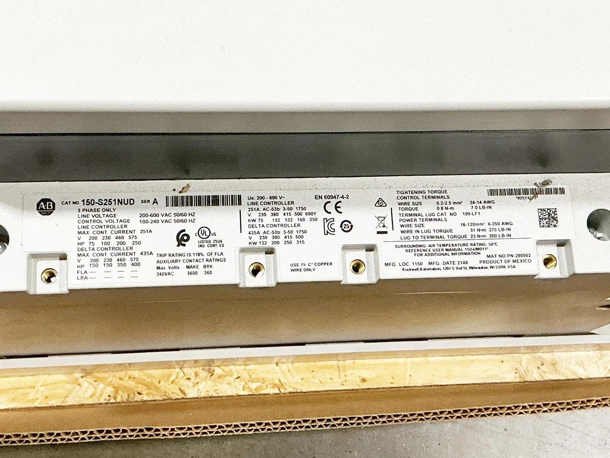 New Allen Bradley 150-S251NUD Soft Starter Motor Controller 690V 3PH 60Hz SMC-50