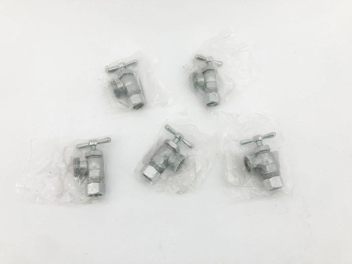 Lot of 5 New CSB VWM1/2C Brass COMP 1/2" Washing Machine Valves