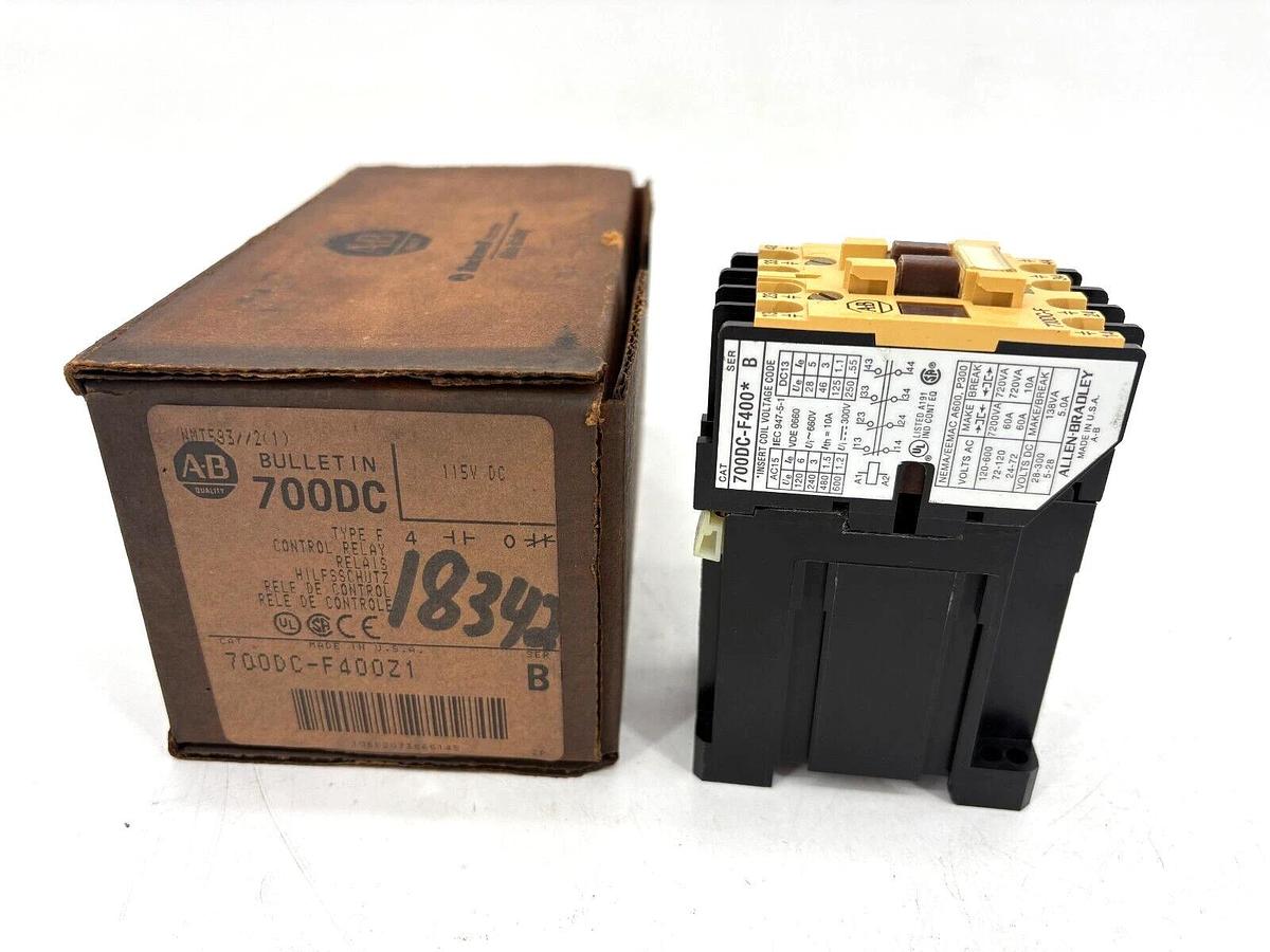 New Allen Bradley 700DC-F400Z1 Ser. B Type F Control Relay 115VDC Coil