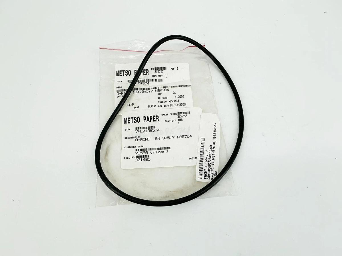 New Metso Paper VAL0109574 O-Ring 194.3X5.7 NBR704