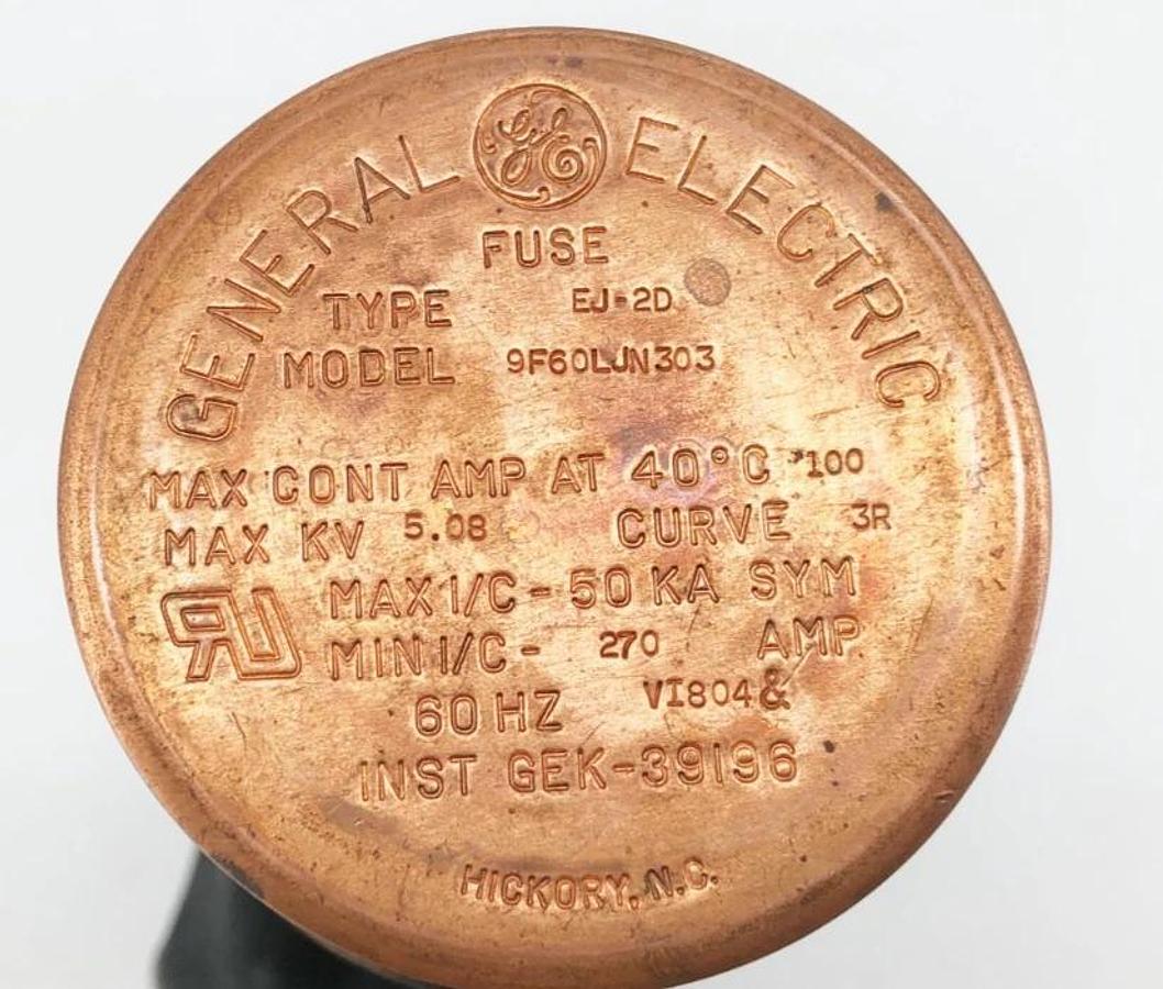 New General Electric 9F60LJN303 Current Limiting Fuse 5.08kV 3R Size D Type EJ-2