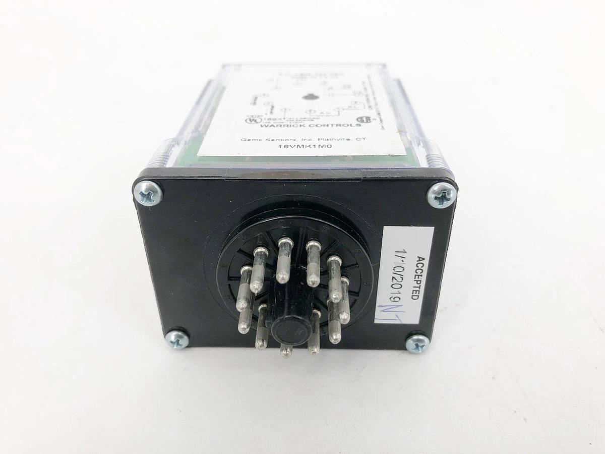 New Gems Sensors Warrick 16VMK1M0 Relay 11-Pin 120VAC Inverse 4.7kΩ - No Box