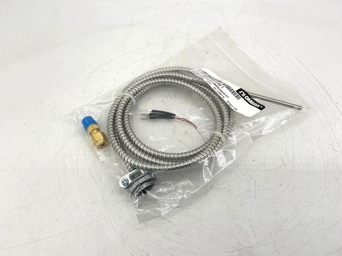 New Omega CFTF-000-RTD-4-60-1 Extruder RTD w/ Compression Fit 3-Wire 60" Cable