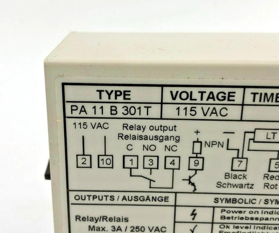 New Telco PA-11-B-301T Sensor Amplifier 115VAC 11 Pole DIN PA11B301T - No Box
