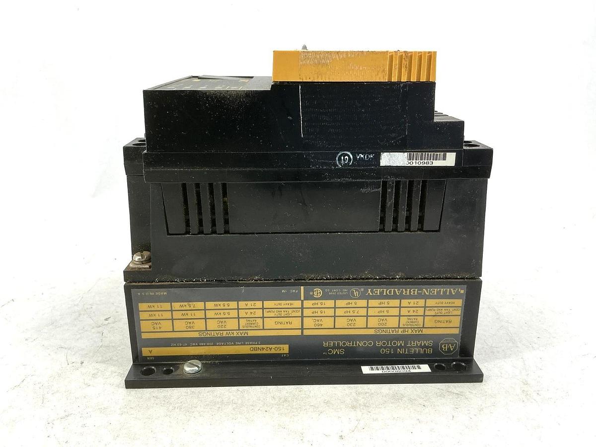 Used Allen Bradley 150-A24NBD Ser A Smart Motor Controller SMC 3PH 208/480VAC 47/63HZ