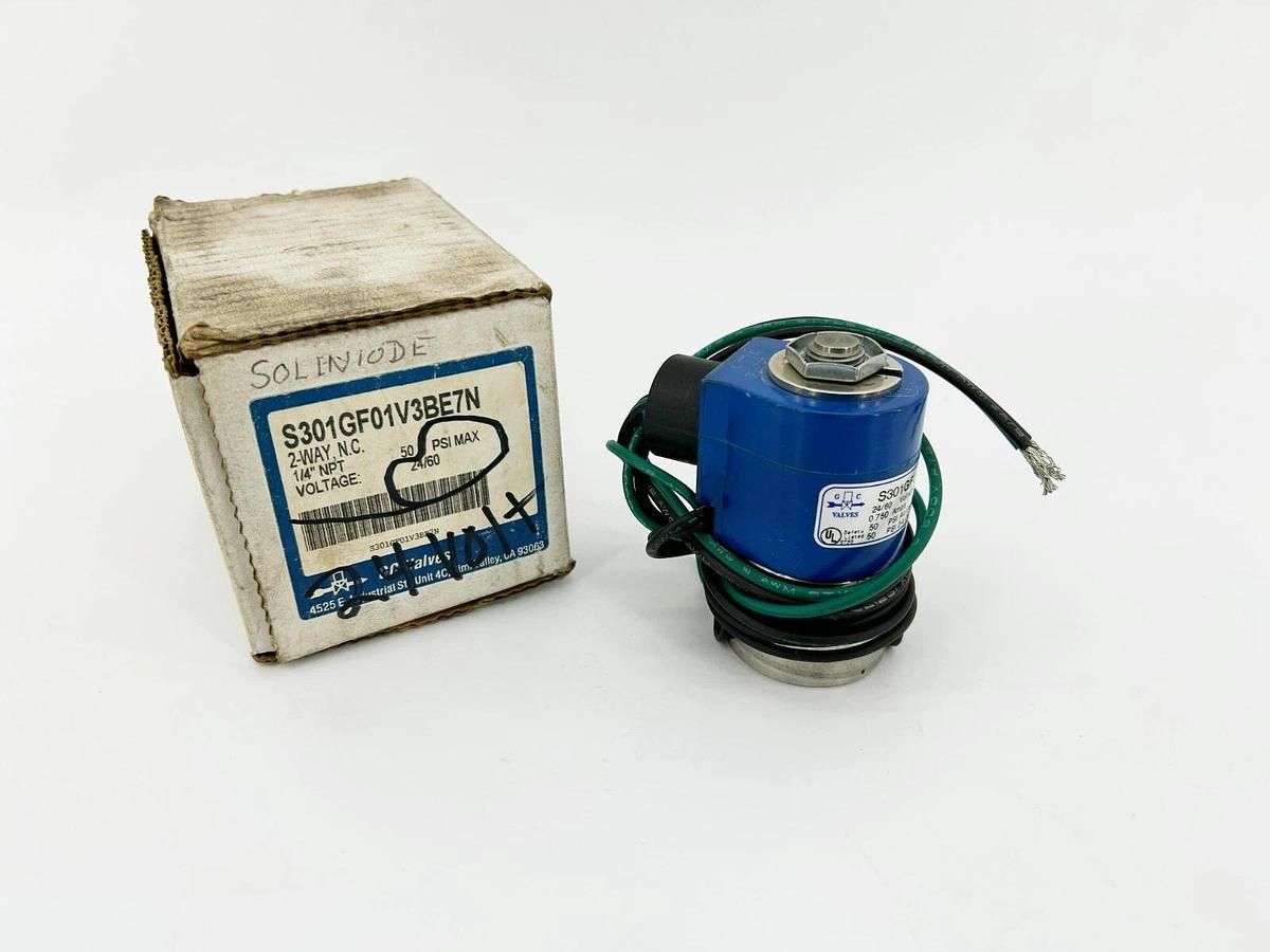 New GC Valves S301GF01V3BE7N Valve, 2-Way, N.C., 1/4" NPT, 50psi, 24V 60Hz