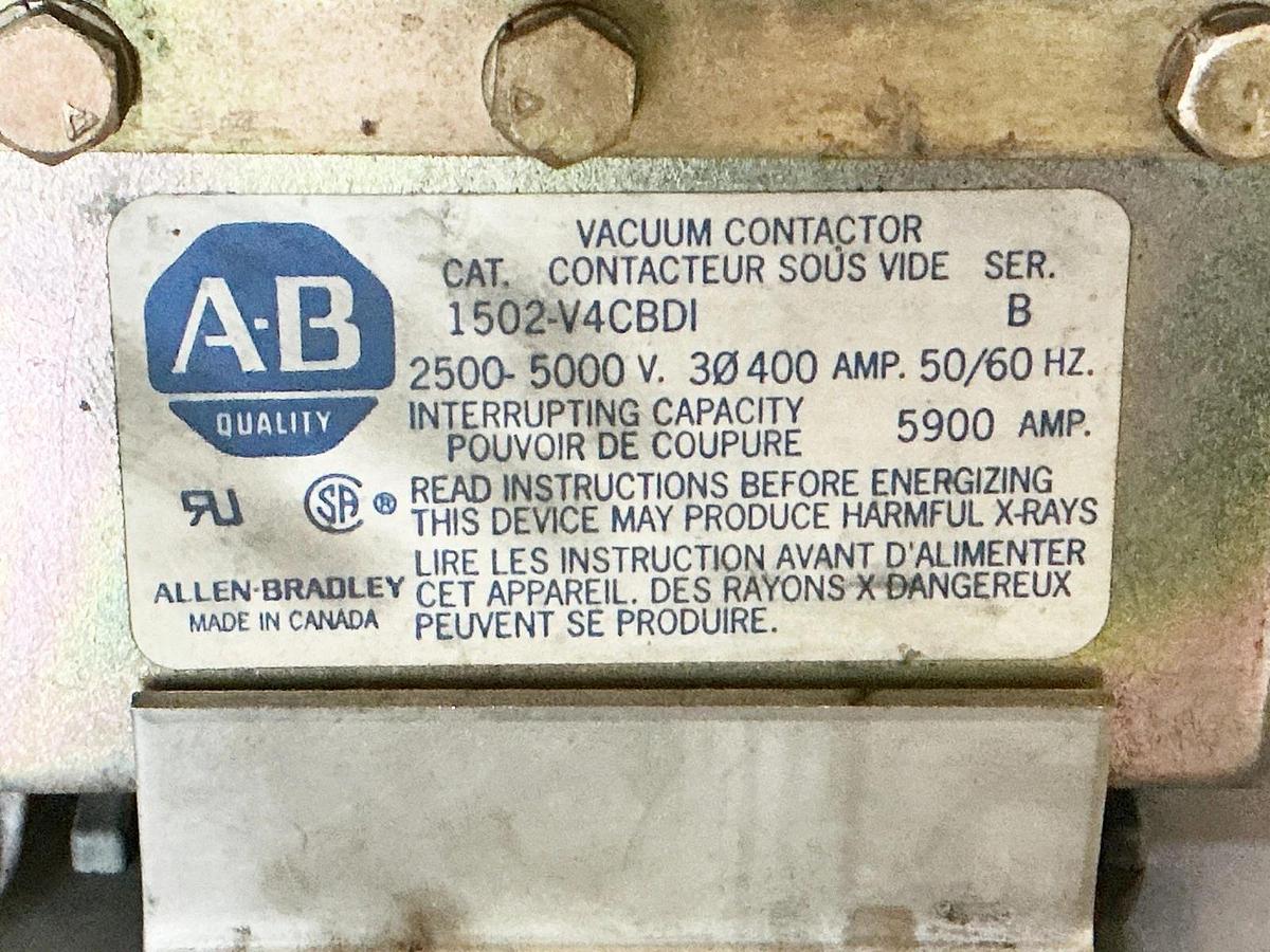 New Allen Bradley 1502-V4CBDI Vacuum Contactor 2500-5000V 400A 50/60hz 5900A