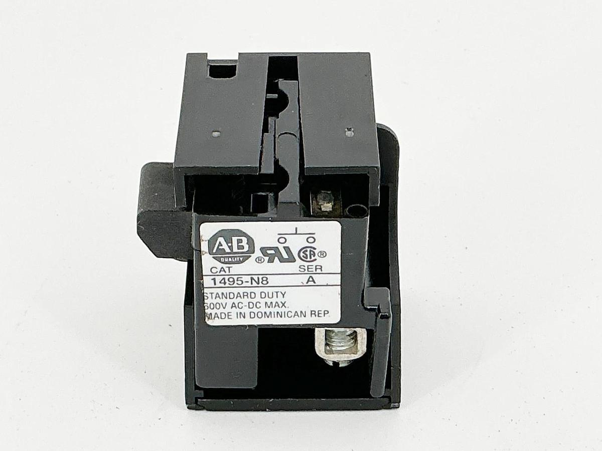New lot of 3 Allen Bradley 1495-N8 Auxiliary Contact 600V Standard Duty Ser.A