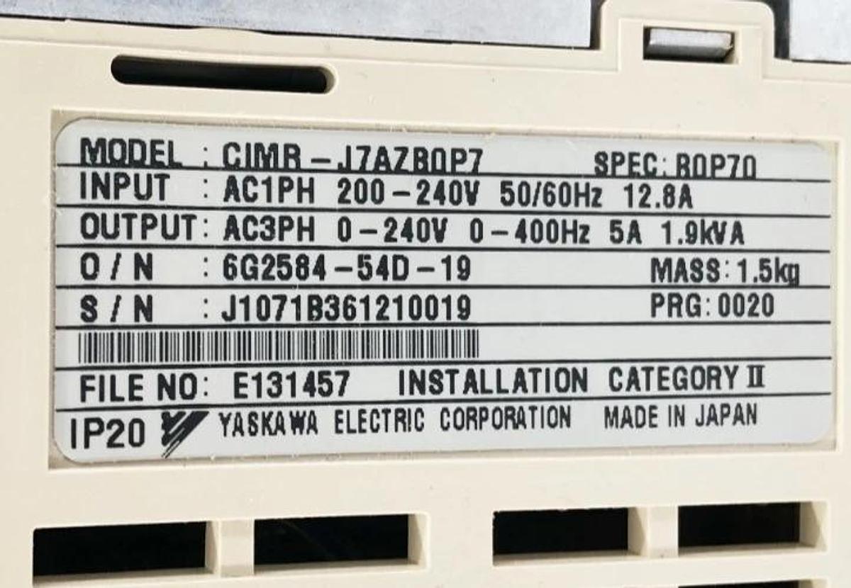 New Omron Yaskawa CIMR-J7AZB0P7 Inverter Drive VS Mini J7