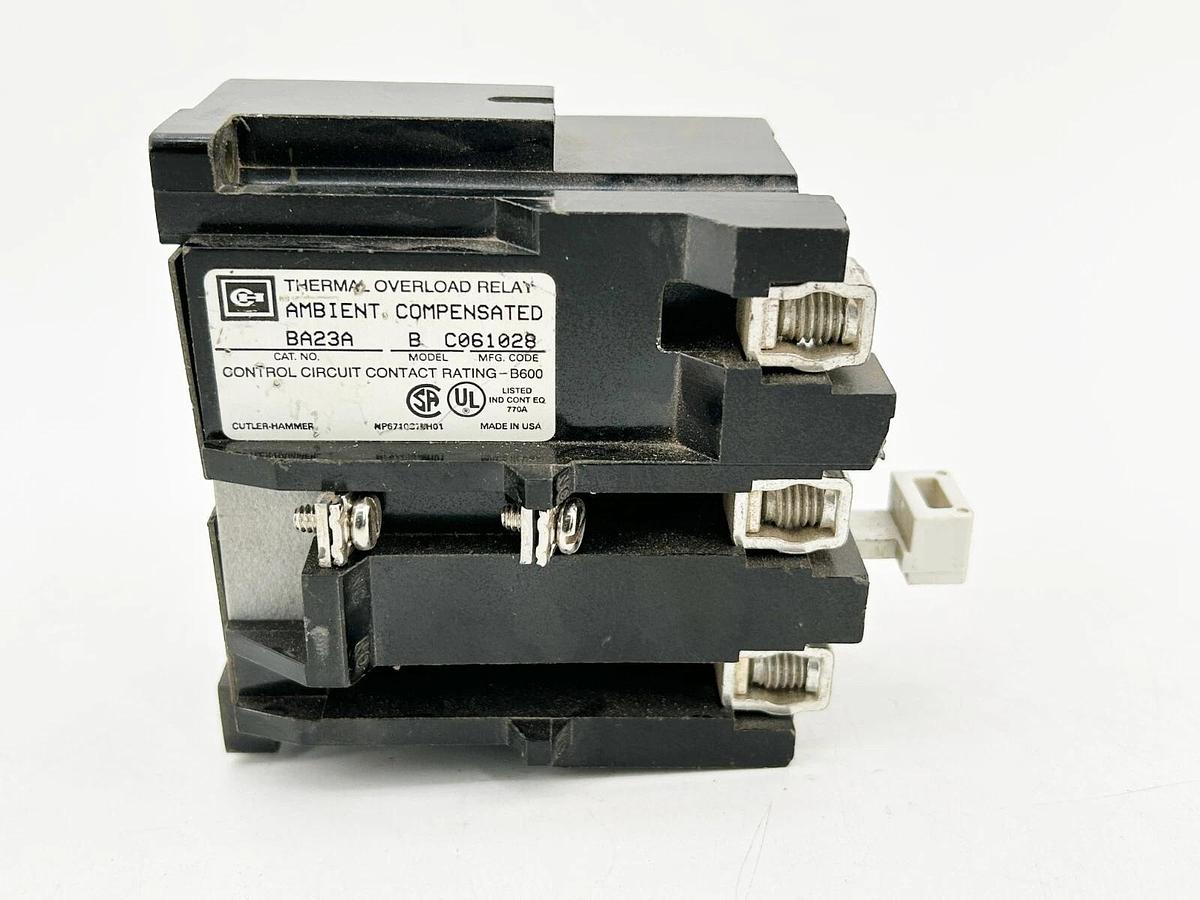 Used Cutler Hammer BA23A Thermal Overload Relay 3 Pole 26.3-45FLA Size 2 Starter