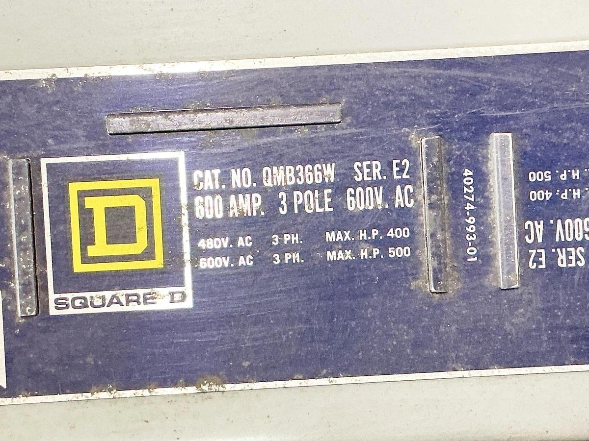 New Square D QMB366W Fusible Switch Panel 600A 3P 600VAC 3PH HP 500 - No Box