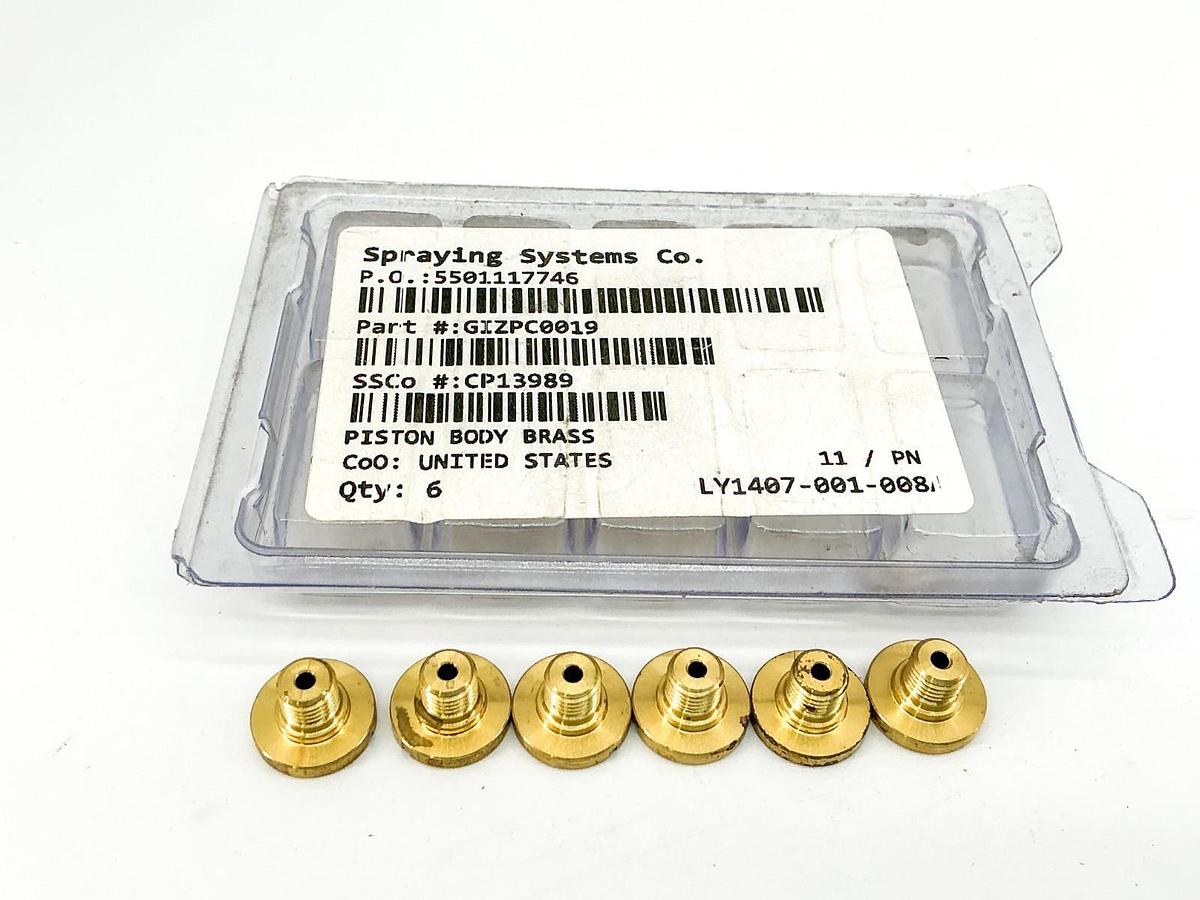 New Lot of 6 Spraying Systems CP13989 Piston Body Brass GIZPC0019