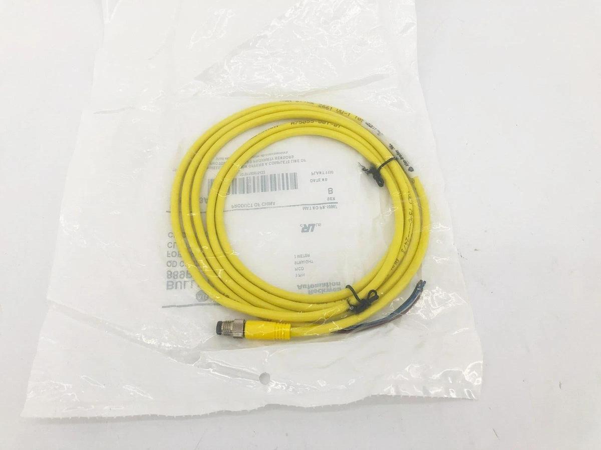 New AB Allen Bradley 889P-M3AB-2 Ser. B QD Cordset 3 Pin Straight 2m