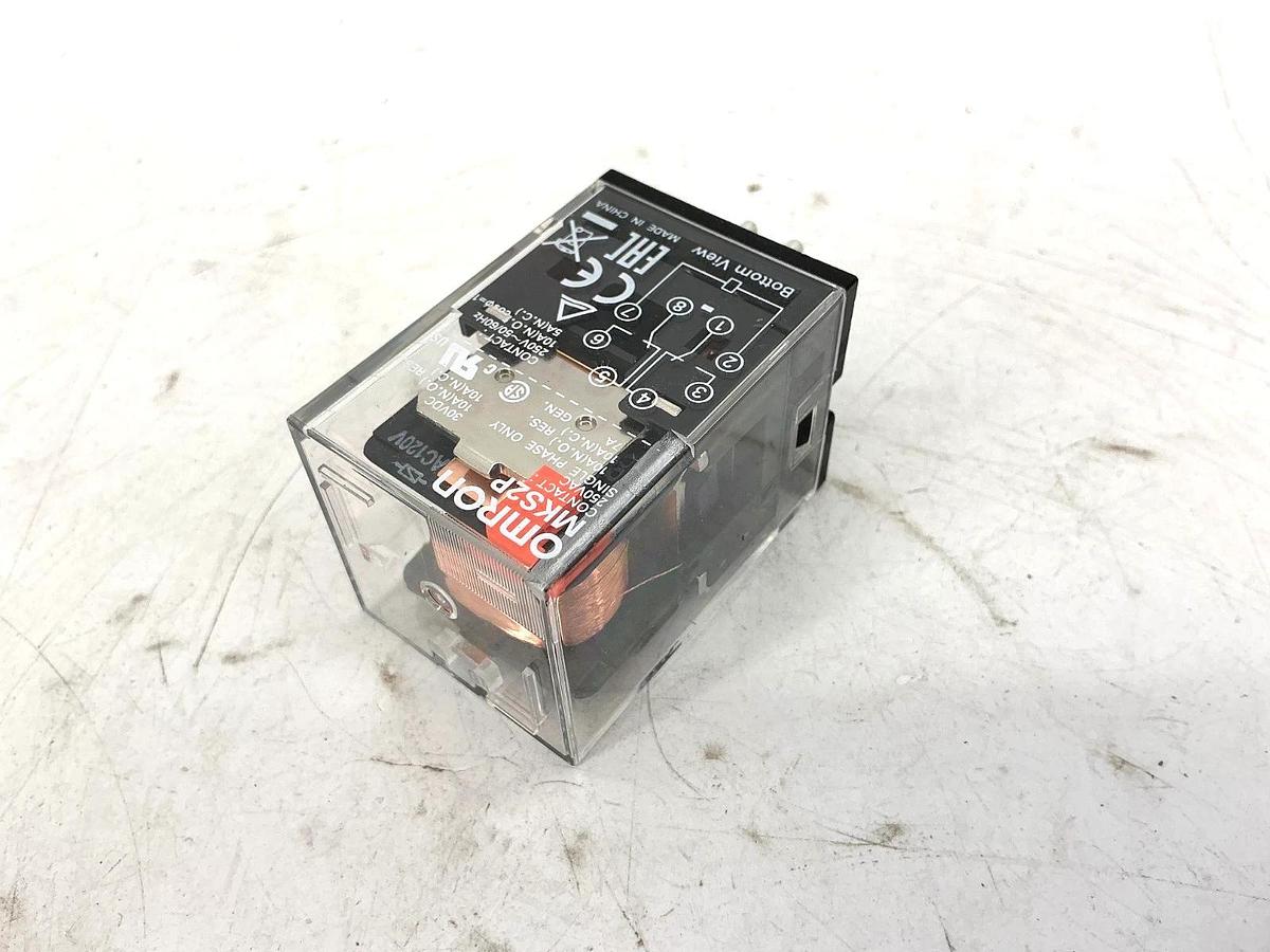 Lot of 2 New OMRON MKS2P-AC250 Relay 8-Pin 10A 250VAC 50/60HZ MKS2P