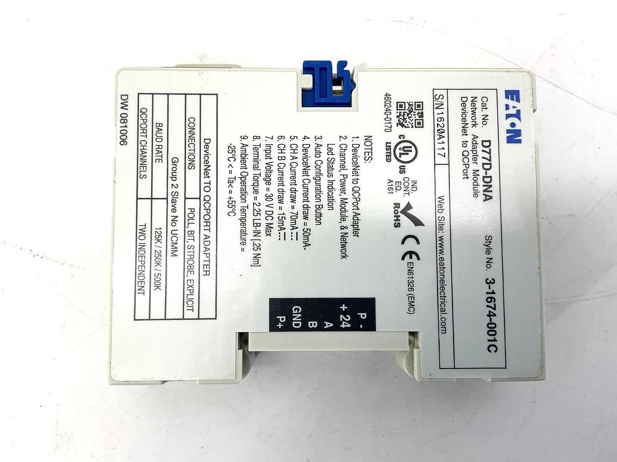 New Eaton Cutler-Hammer D77D-DNA IT Network Adapter Module Devicenet To QCPORT