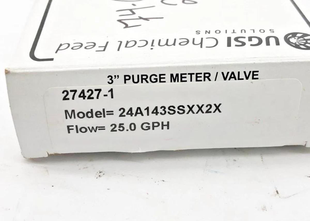 New UGSI 24A143SSXX2X Purge Meter Valve 3" 25.0 GPH 27427-1